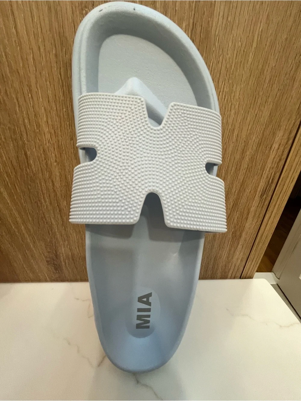MIA Bertini Light Blue H-Strap Slide Sandals - Size Medium 8-9